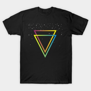 RETRO TRIANGLES WITH STARS IN THE UNIVERSE T-Shirt